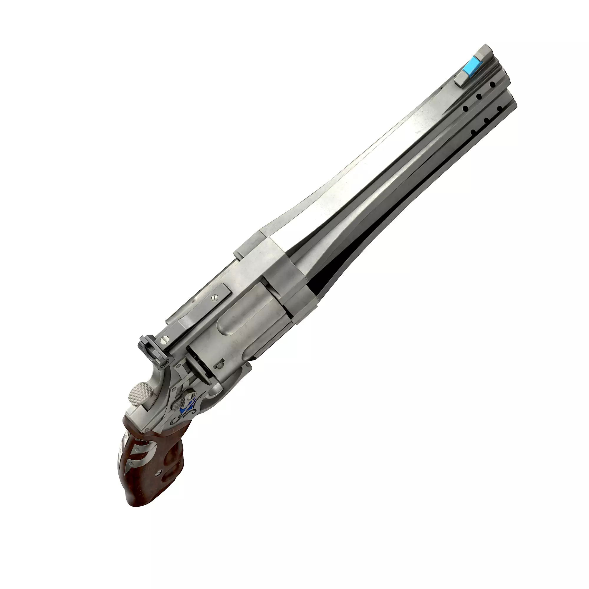 Blue rose Low-poly 3D model_30