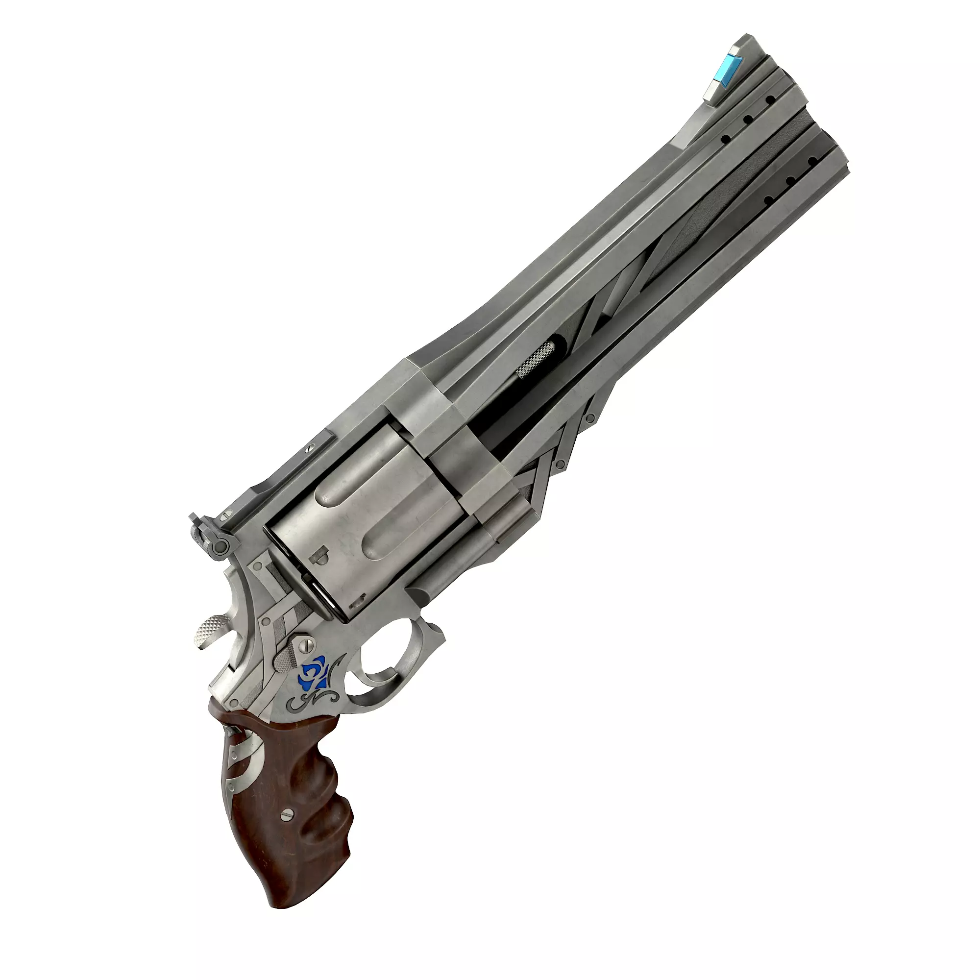 Blue rose Low-poly 3D model_43