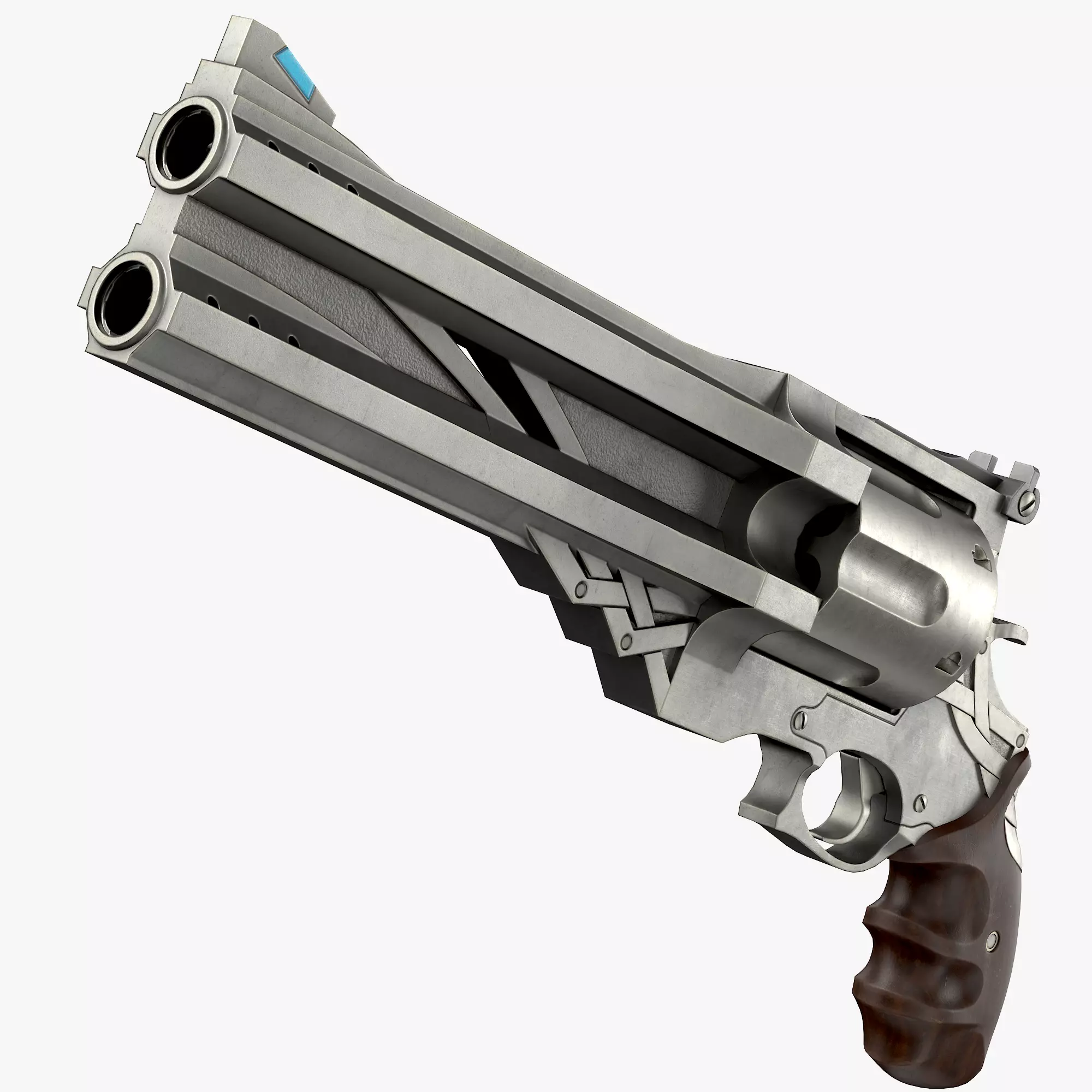 Blue rose Low-poly 3D model_3