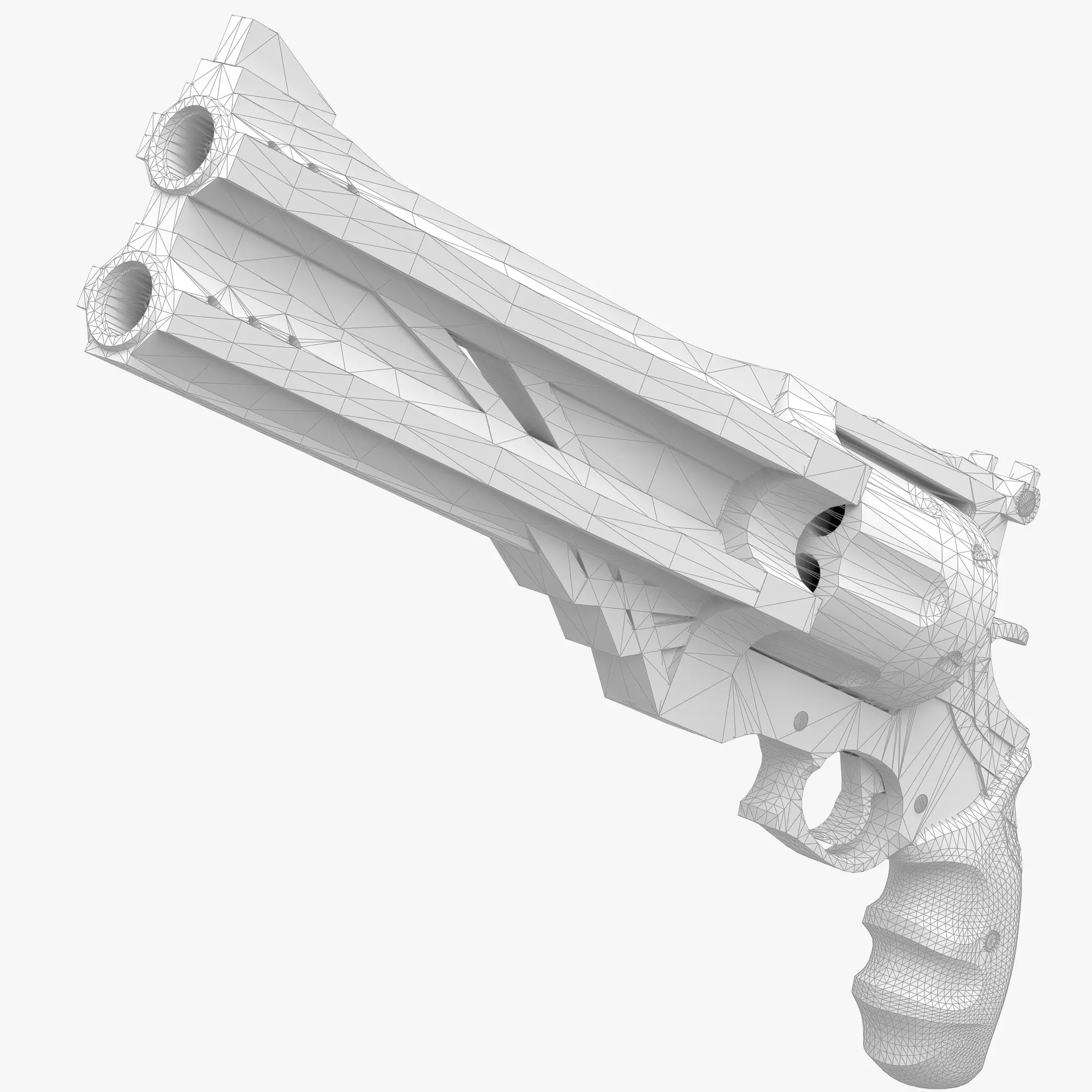 Blue rose Low-poly 3D model_10