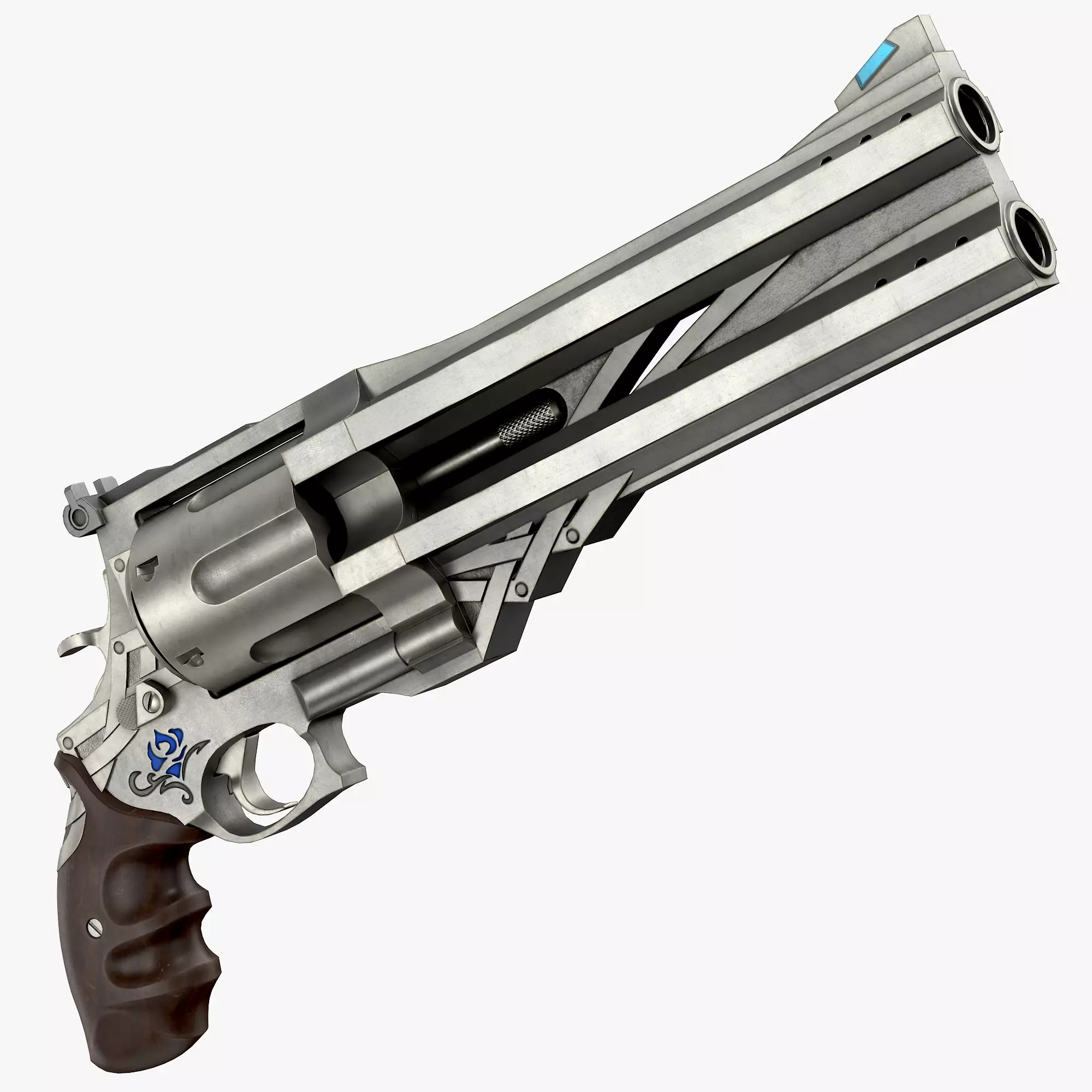 Blue rose Low-poly 3D model_2