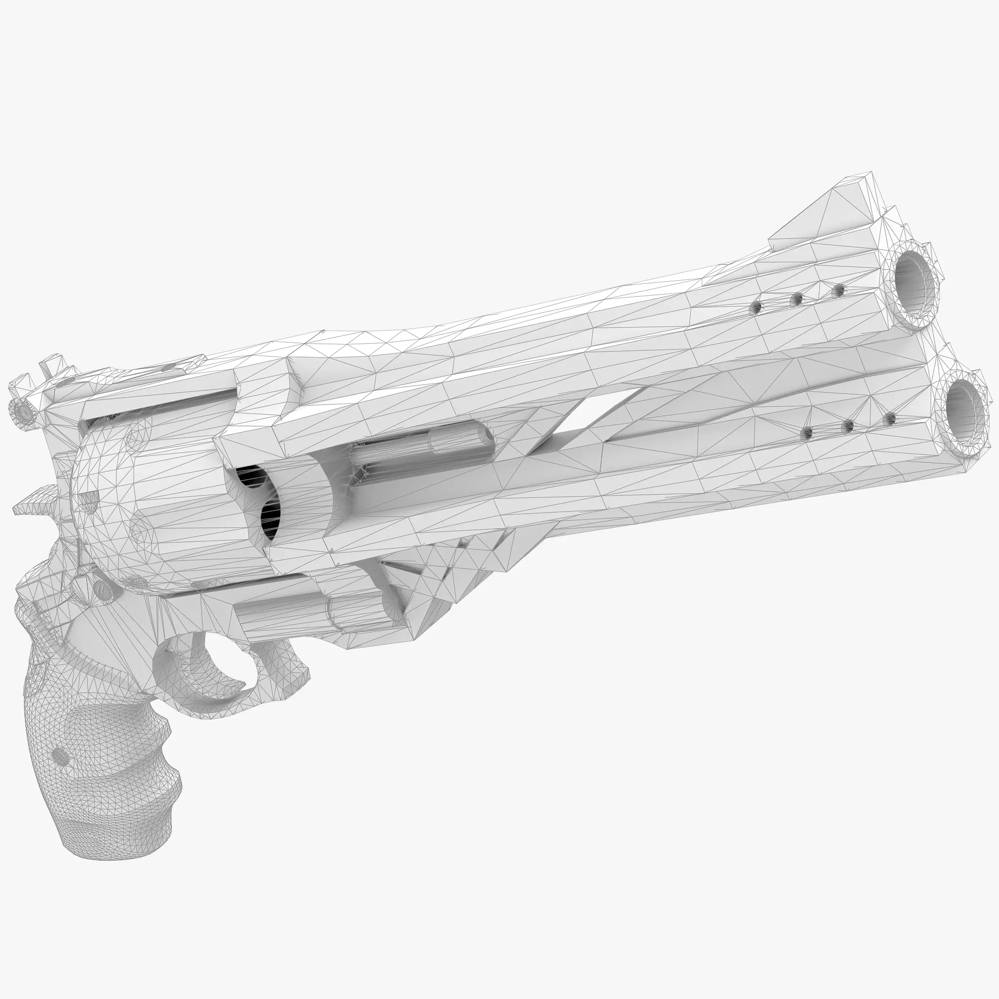 Blue rose Low-poly 3D model_11