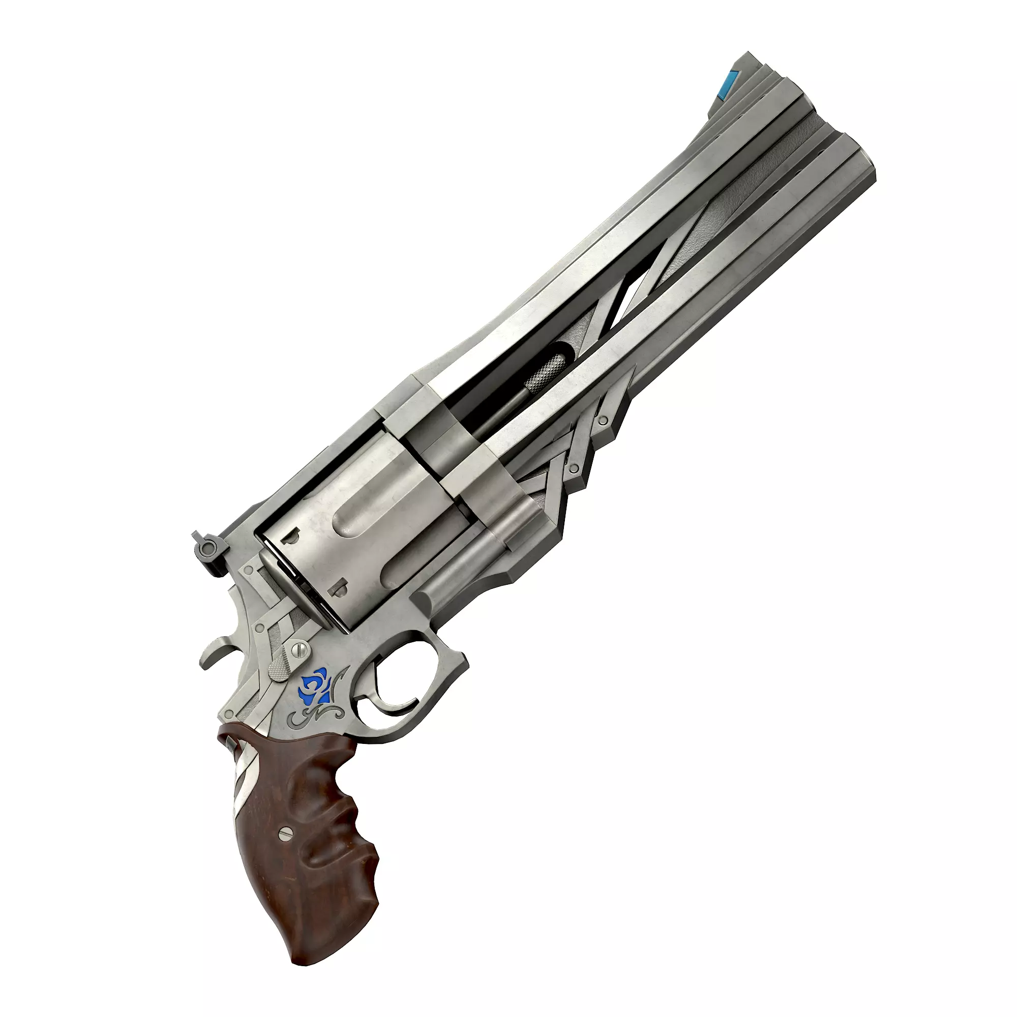 Blue rose Low-poly 3D model_35