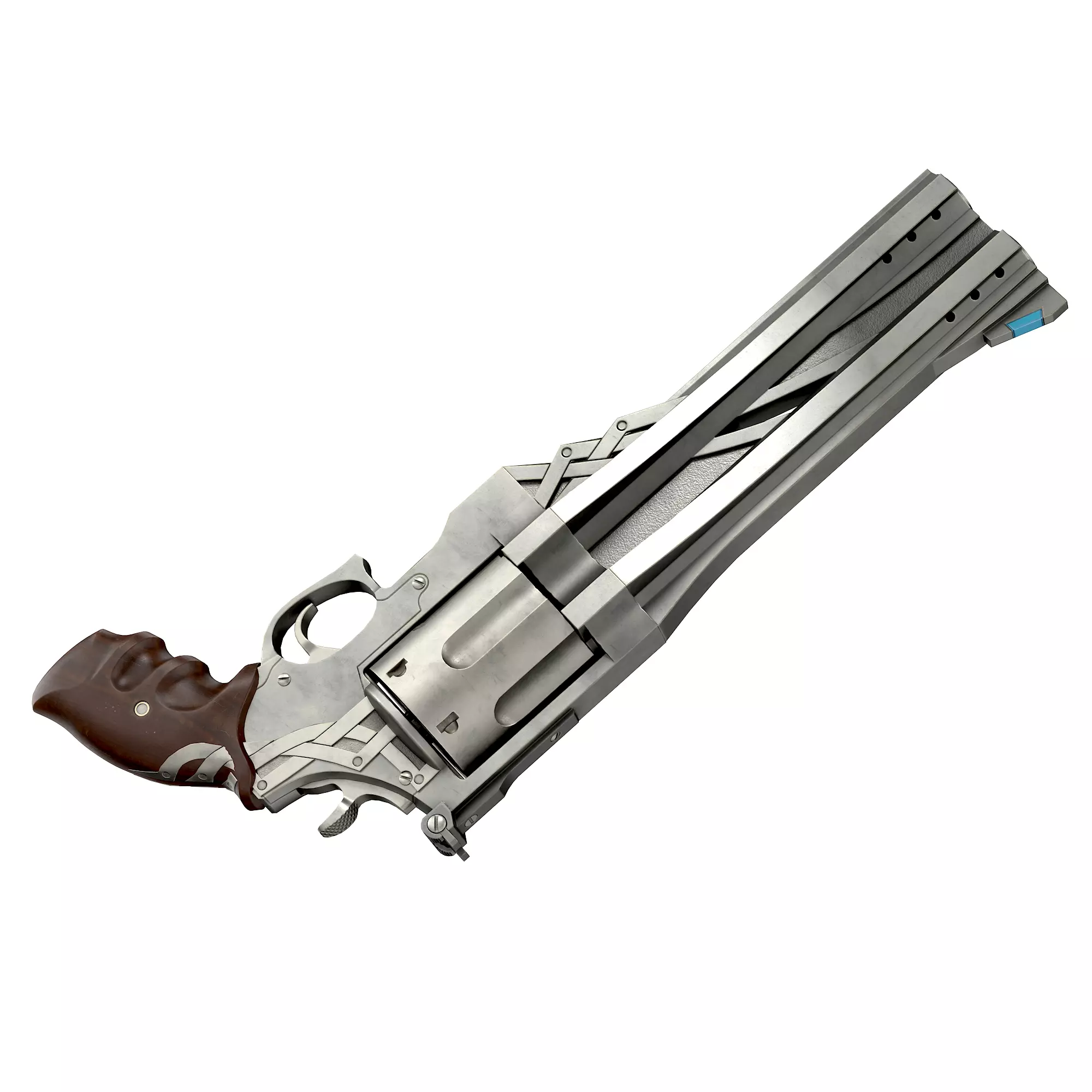 Blue rose Low-poly 3D model_39