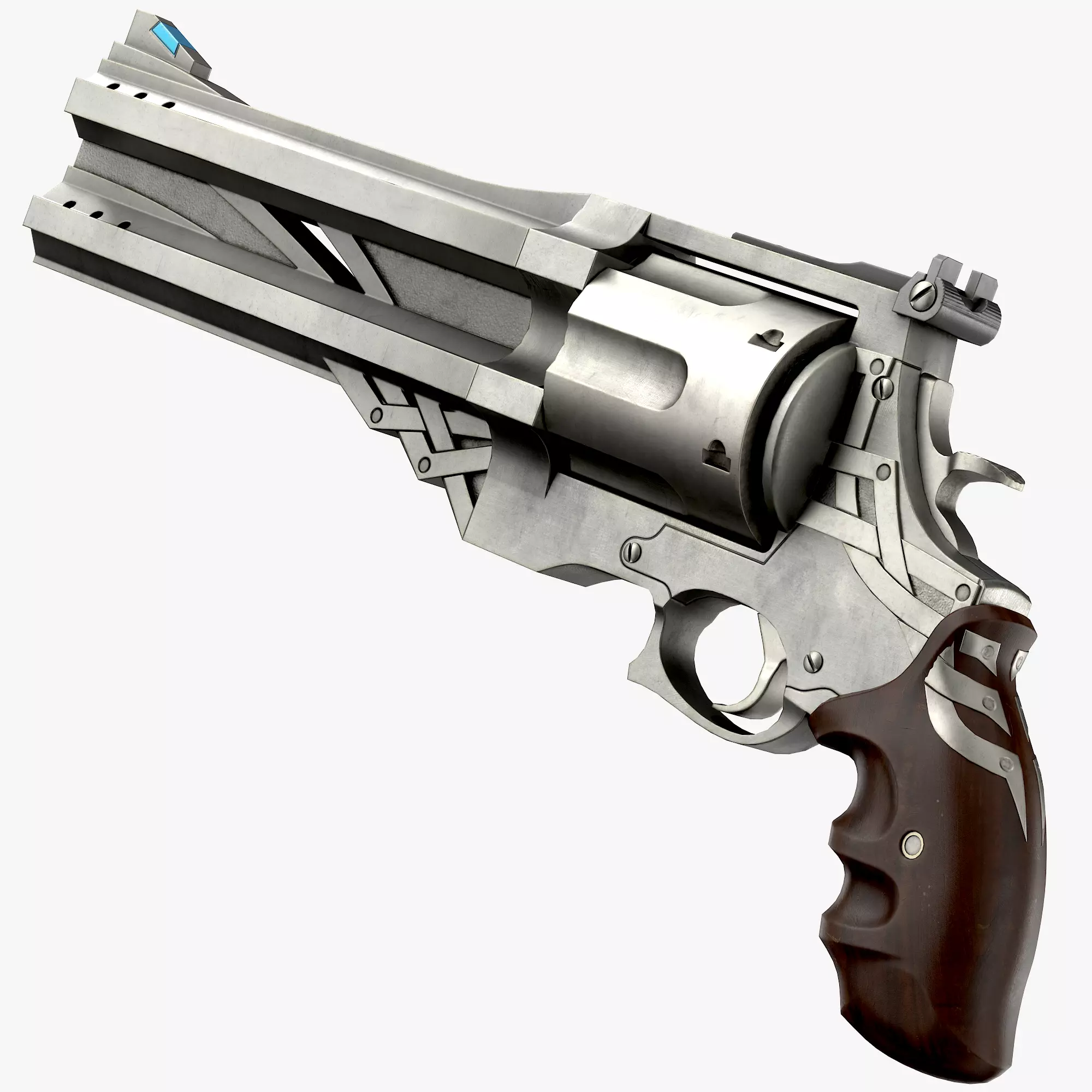 Blue rose Low-poly 3D model_1