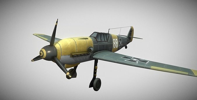 Messerschmitt Bf 109 Hand-Painted Low-poly 3D model