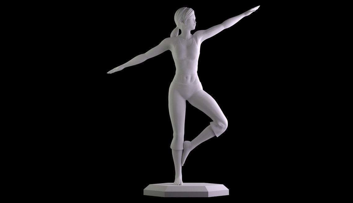 Nintendo Wii Fit Trainer 3D print model Fitness Statue 3D print model_3