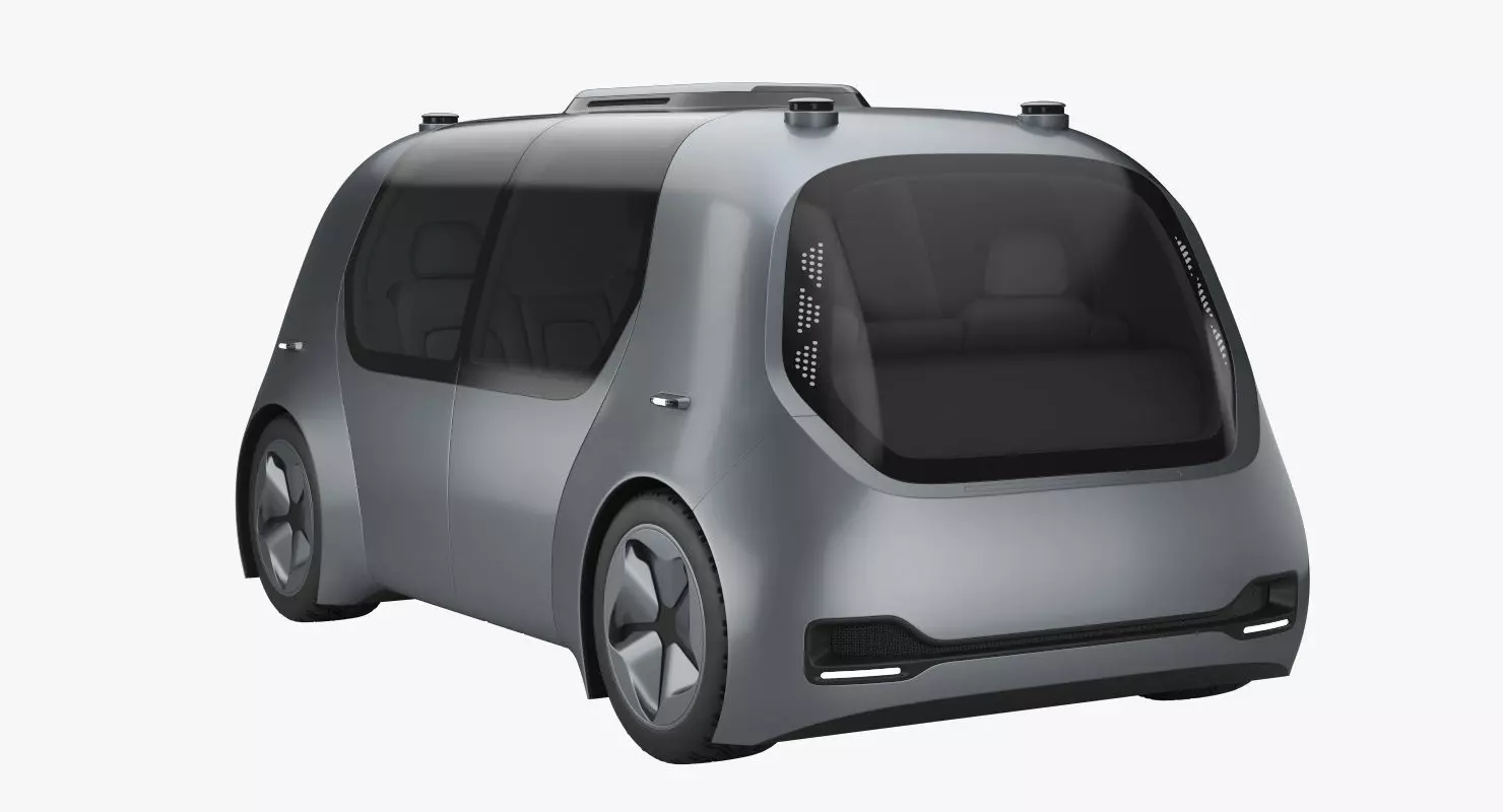 Self-Driving Shuttle Concept 3D model_0