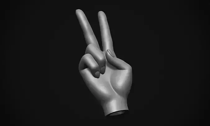 Female Victory Hand 3D print model