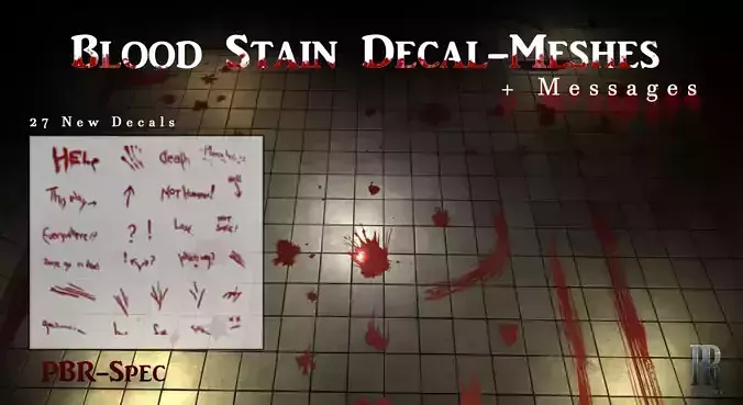 Blood Decals - Game Ready - Unity SRP URP HDRP Texture