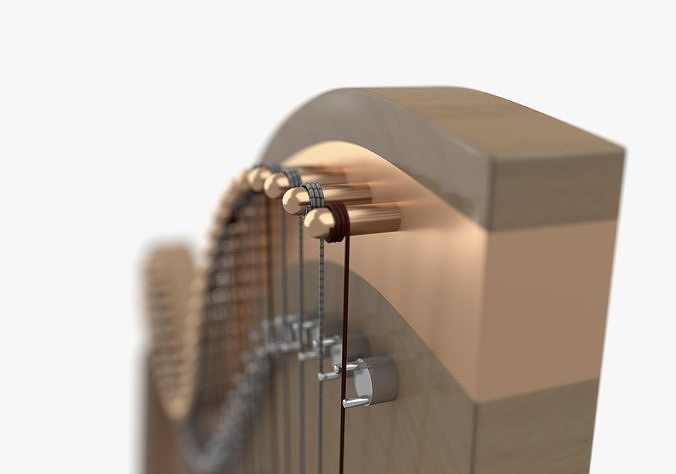 Harp music 3D model