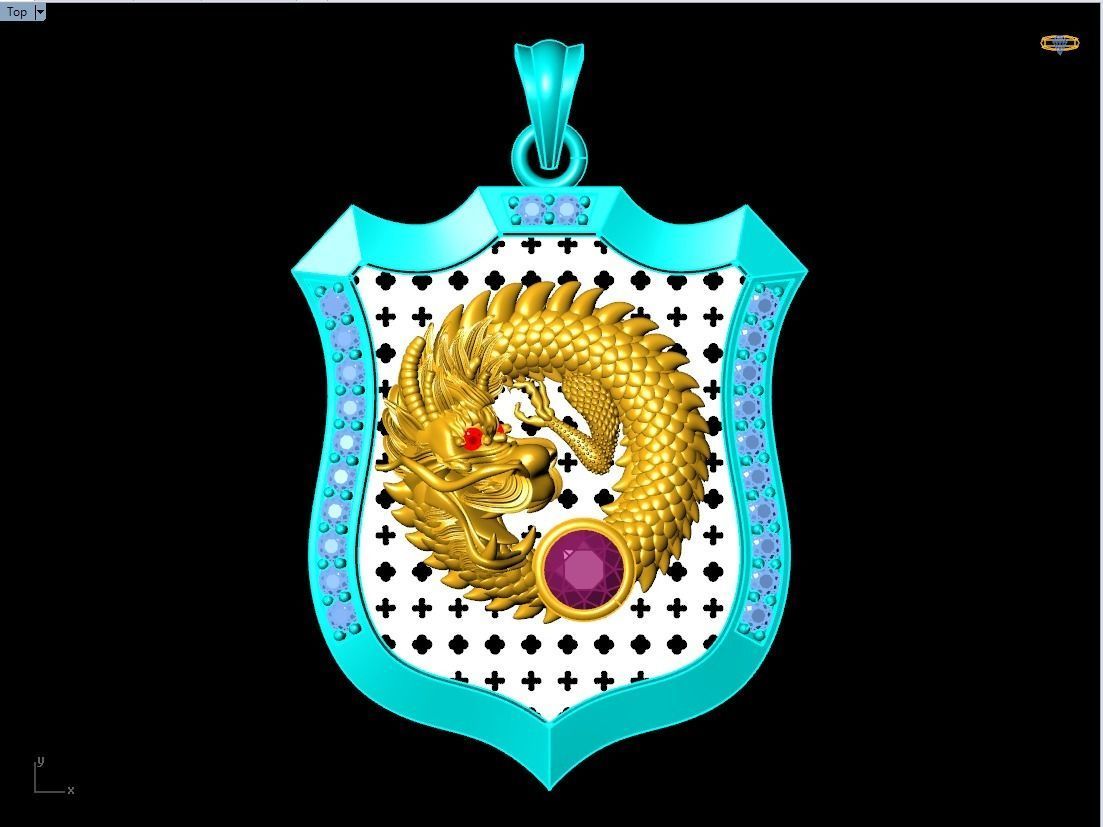 Dragon pendant - Mens pendants 3D print model_2