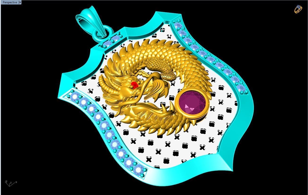 Dragon pendant - Mens pendants 3D print model_3