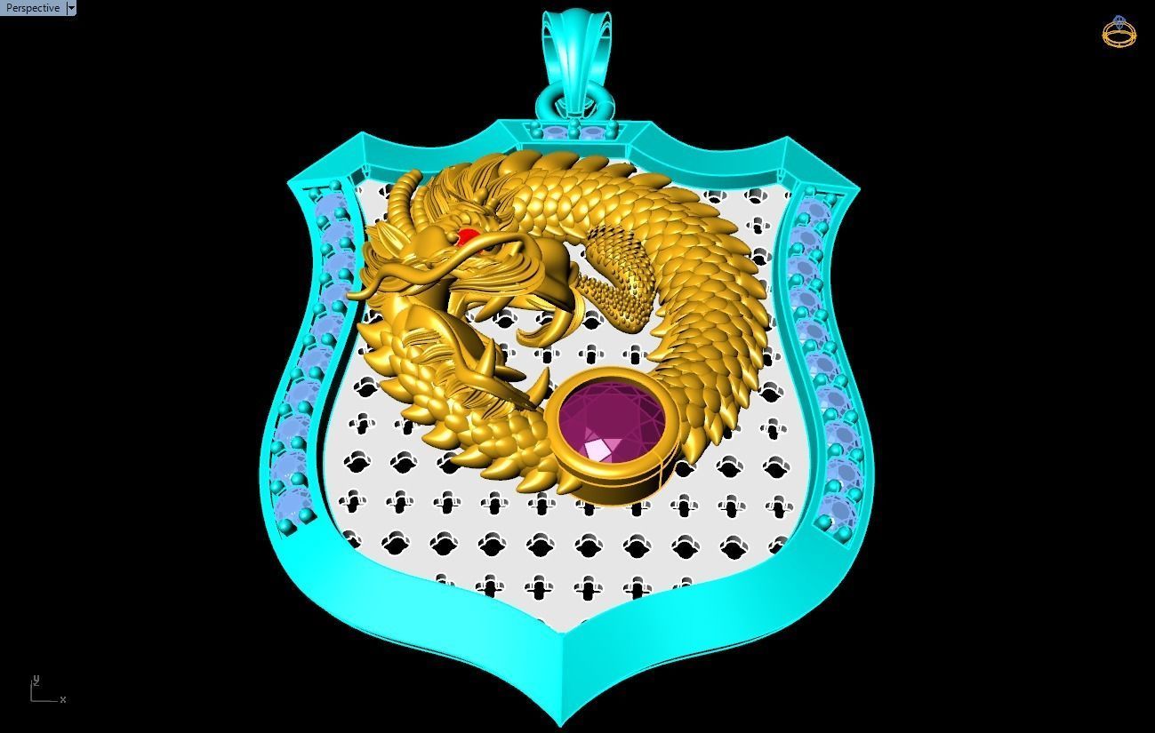 Dragon pendant - Mens pendants 3D print model_7