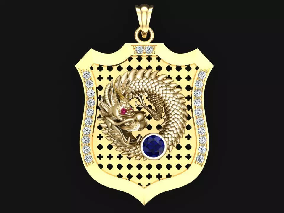 Dragon pendant - Mens pendants 3D print model_0