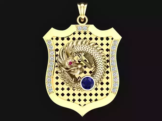 Dragon pendant - Mens pendants