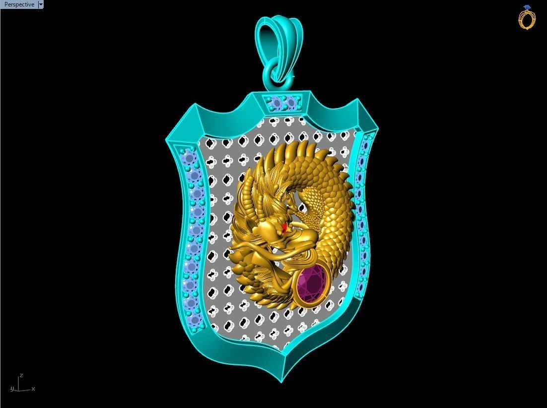 Dragon pendant - Mens pendants 3D print model_4