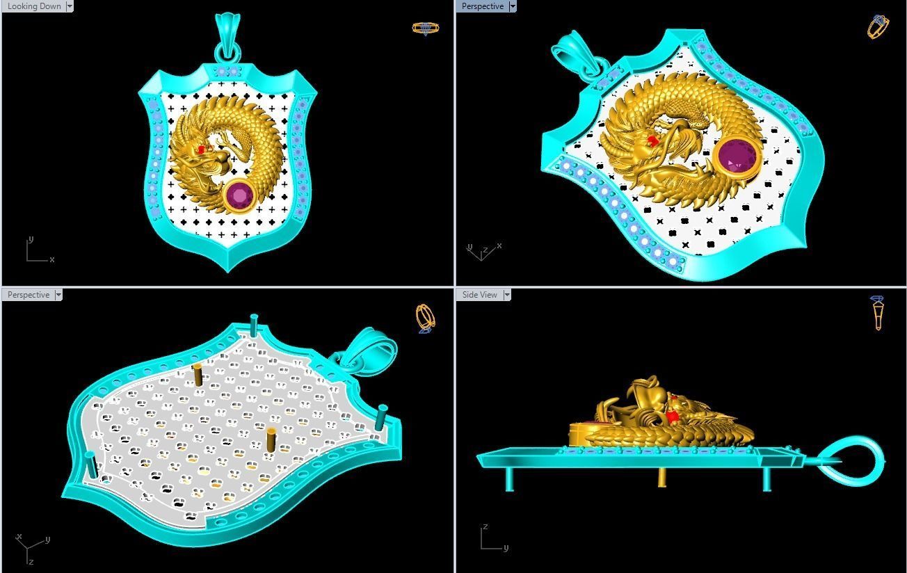 Dragon pendant - Mens pendants 3D print model_5