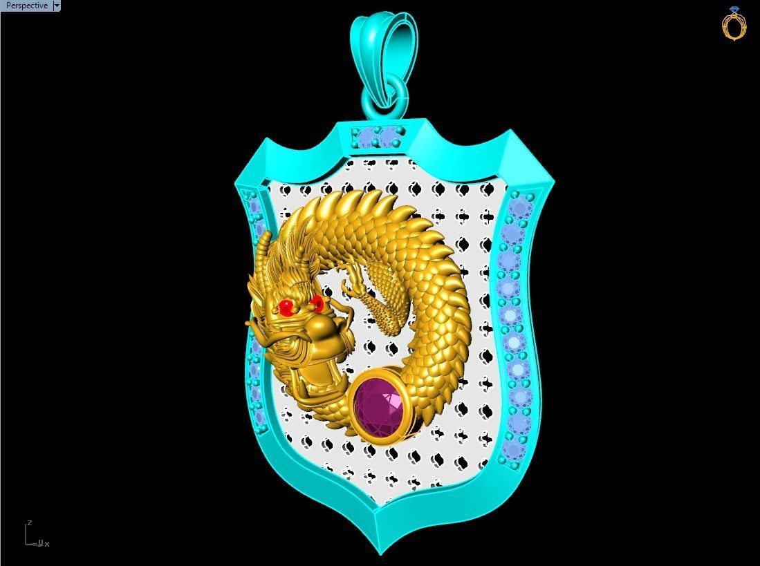 Dragon pendant - Mens pendants 3D print model_8