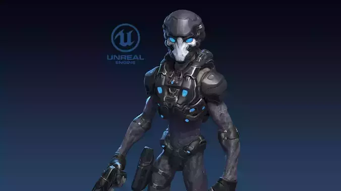 Alien v3 - Animated and Game Ready Low-poly 3D model
