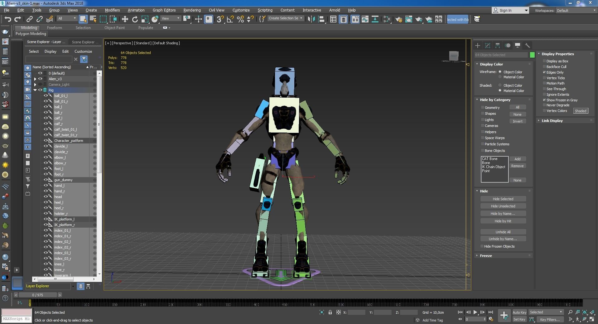 Alien v3 - Animated and Game Ready Low-poly 3D model_29