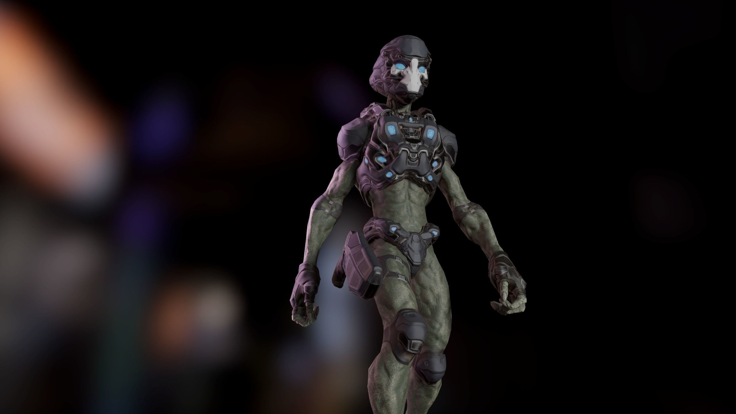 Alien v3 - Animated and Game Ready Low-poly 3D model_6