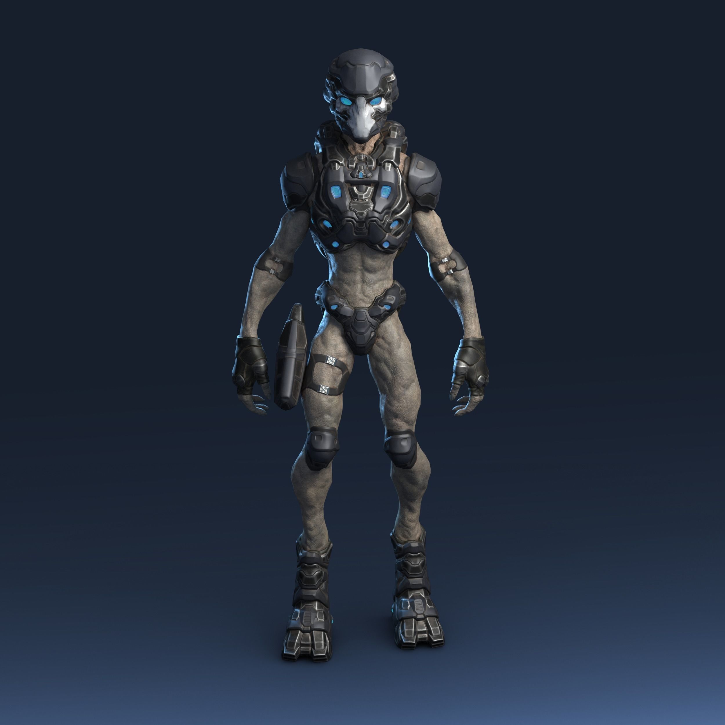 Alien v3 - Animated and Game Ready Low-poly 3D model_7