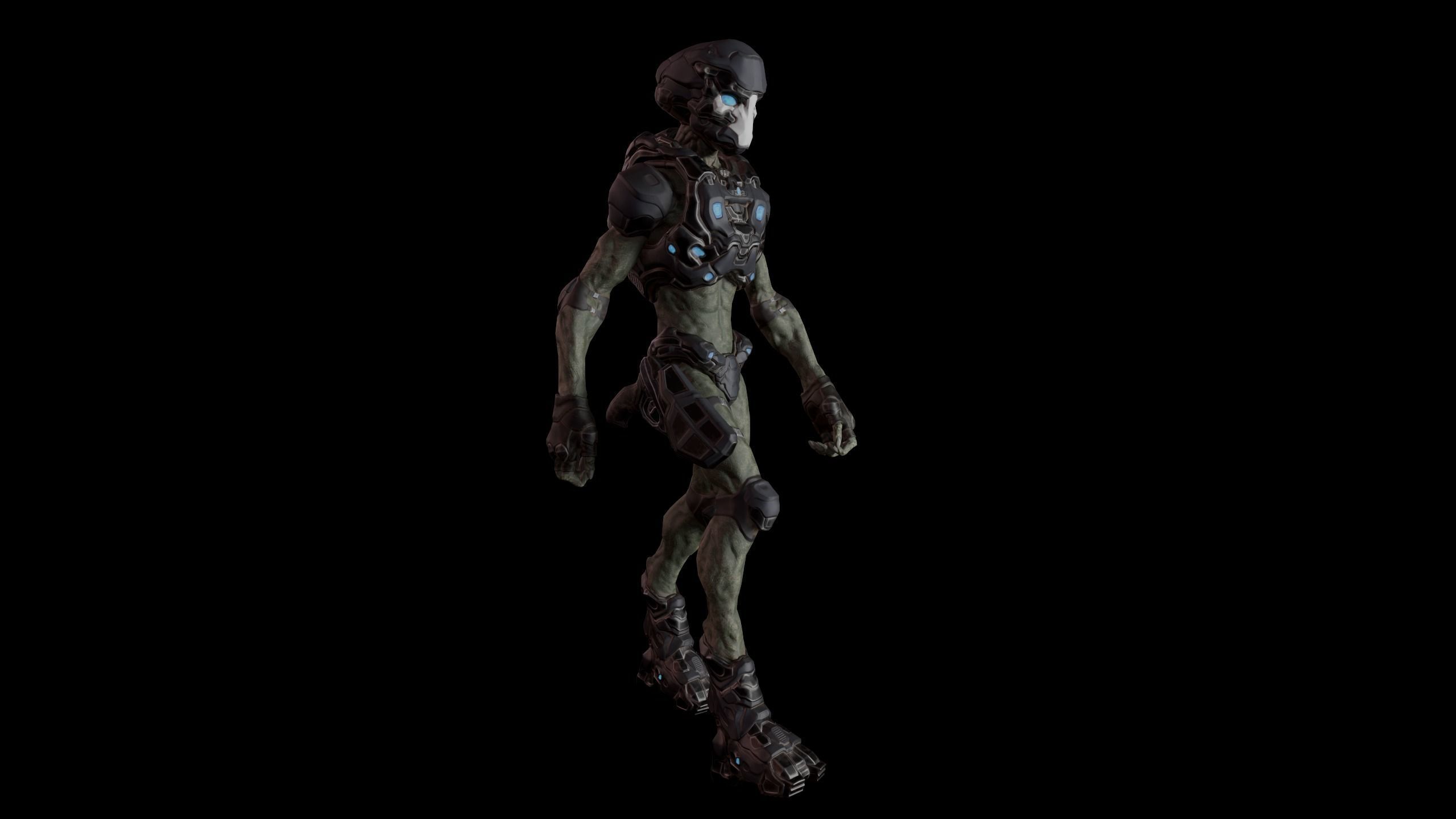 Alien v3 - Animated and Game Ready Low-poly 3D model_10