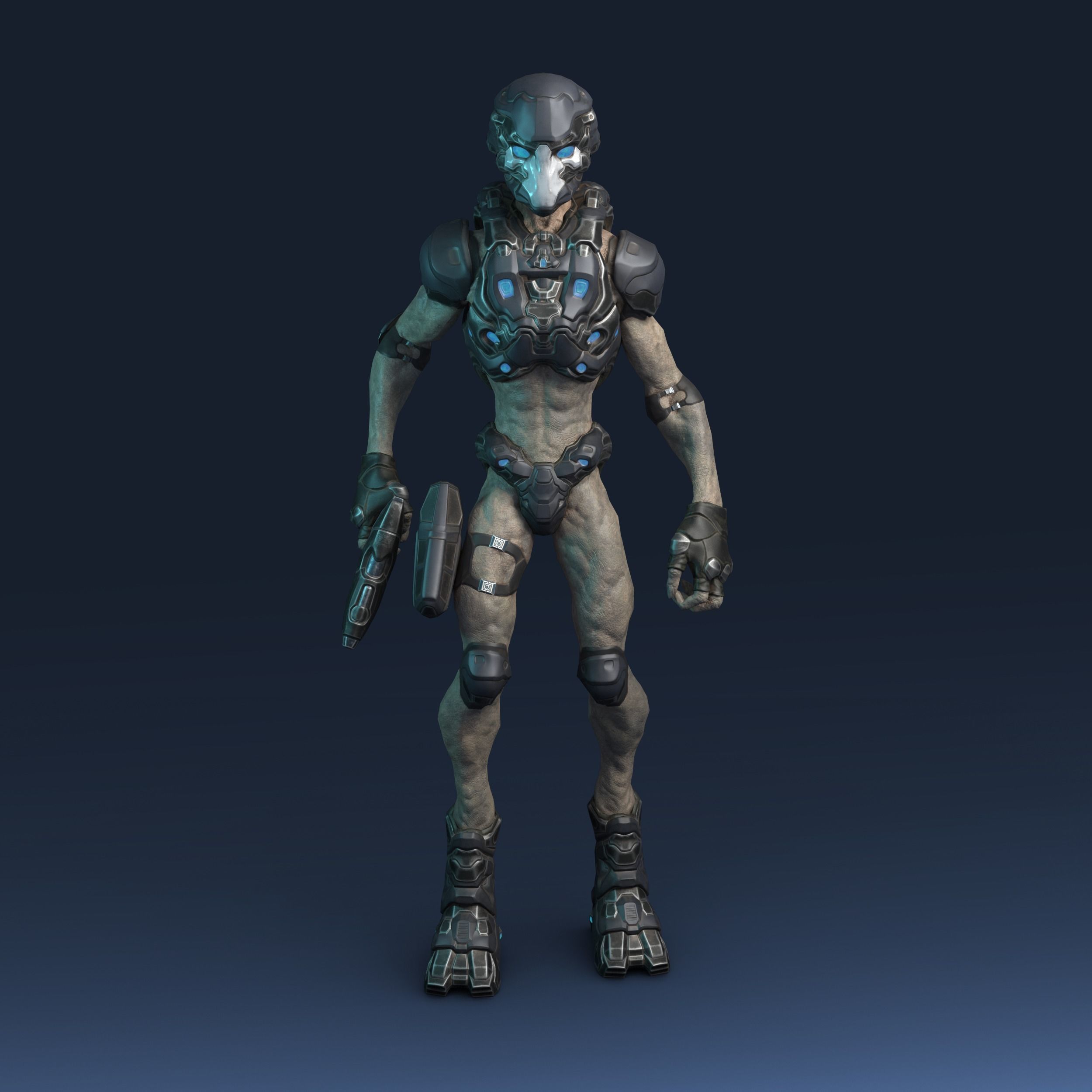 Alien v3 - Animated and Game Ready Low-poly 3D model_8