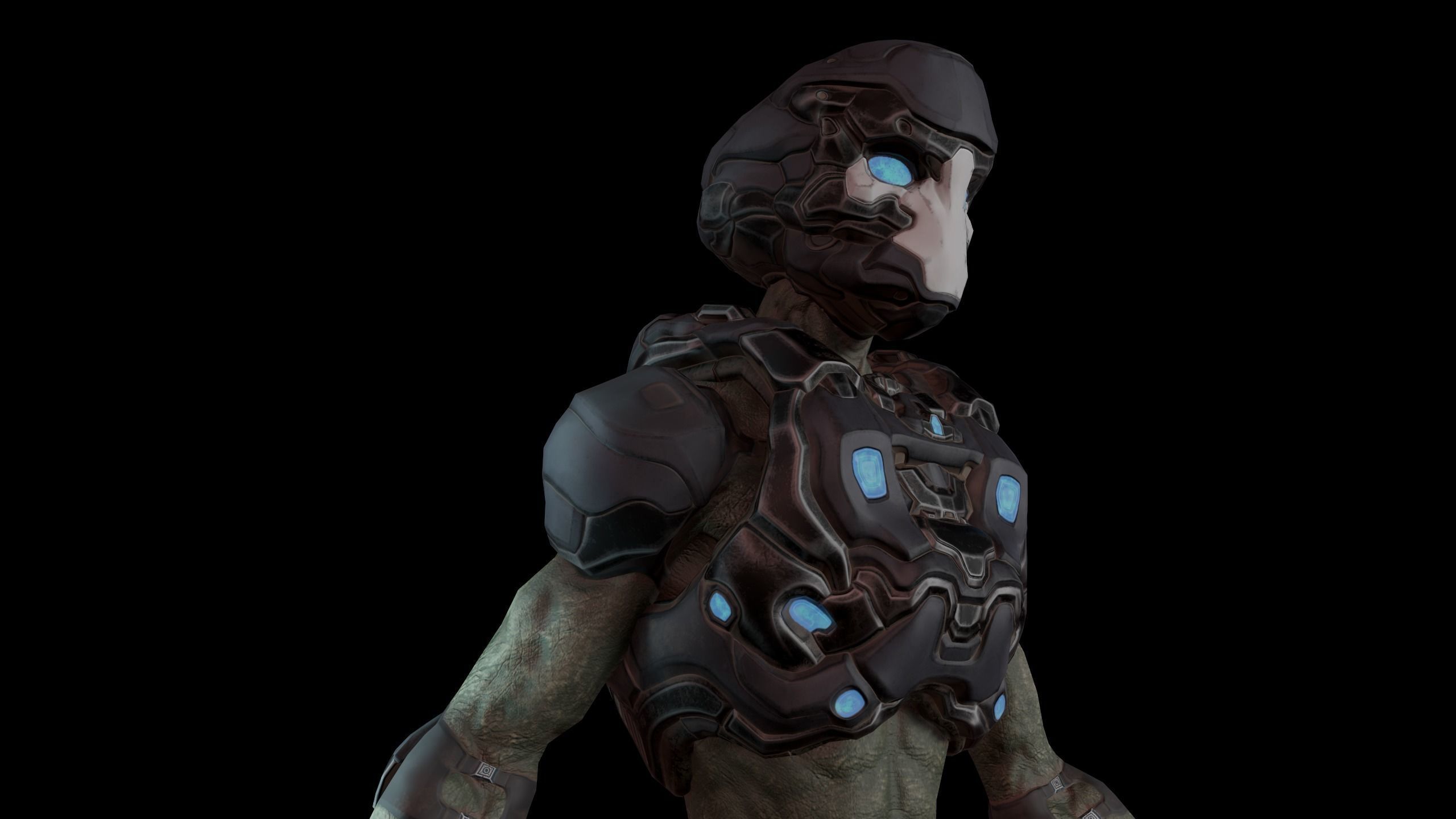 Alien v3 - Animated and Game Ready Low-poly 3D model_11
