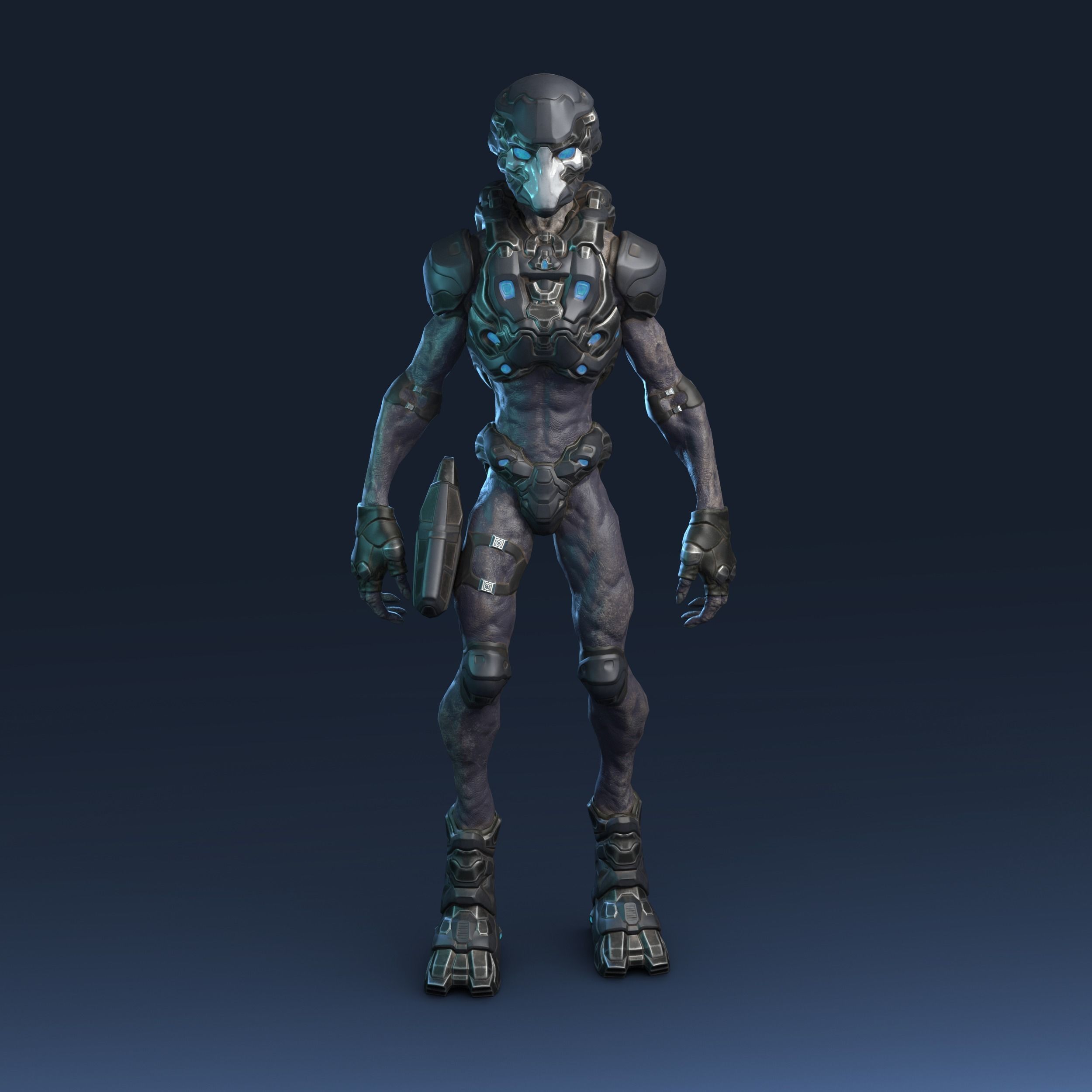 Alien v3 - Animated and Game Ready Low-poly 3D model_3