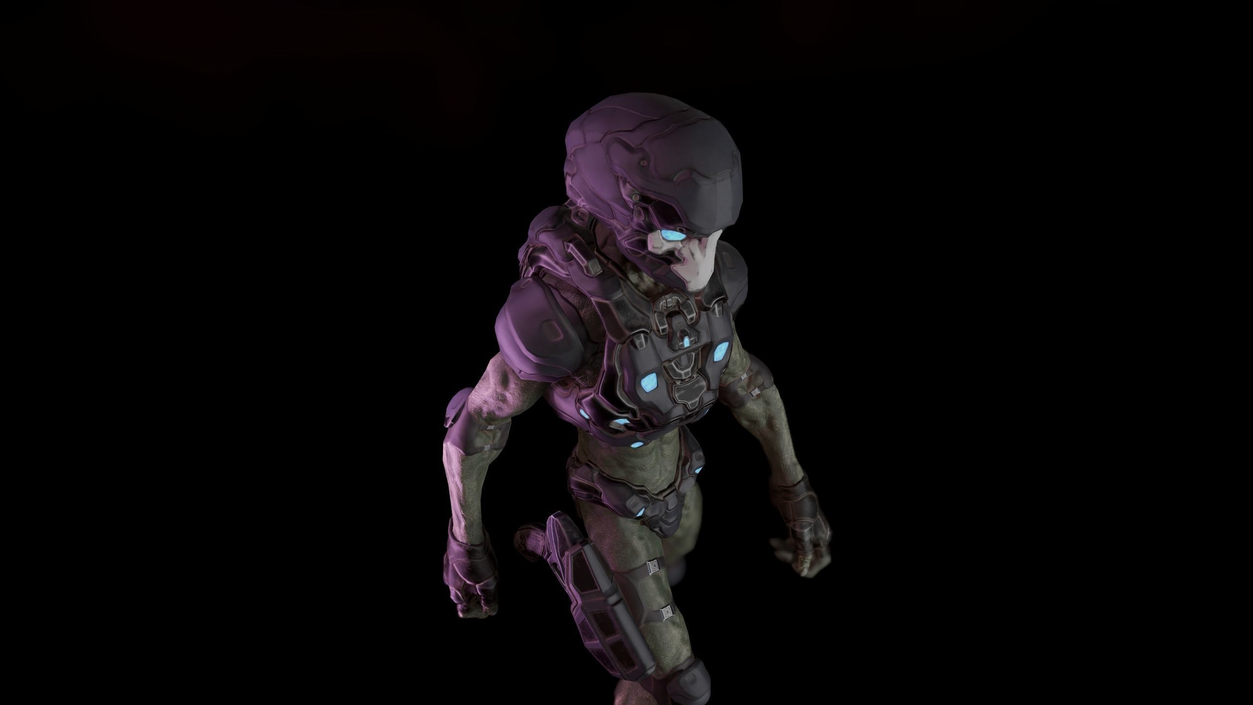 Alien v3 - Animated and Game Ready Low-poly 3D model_17