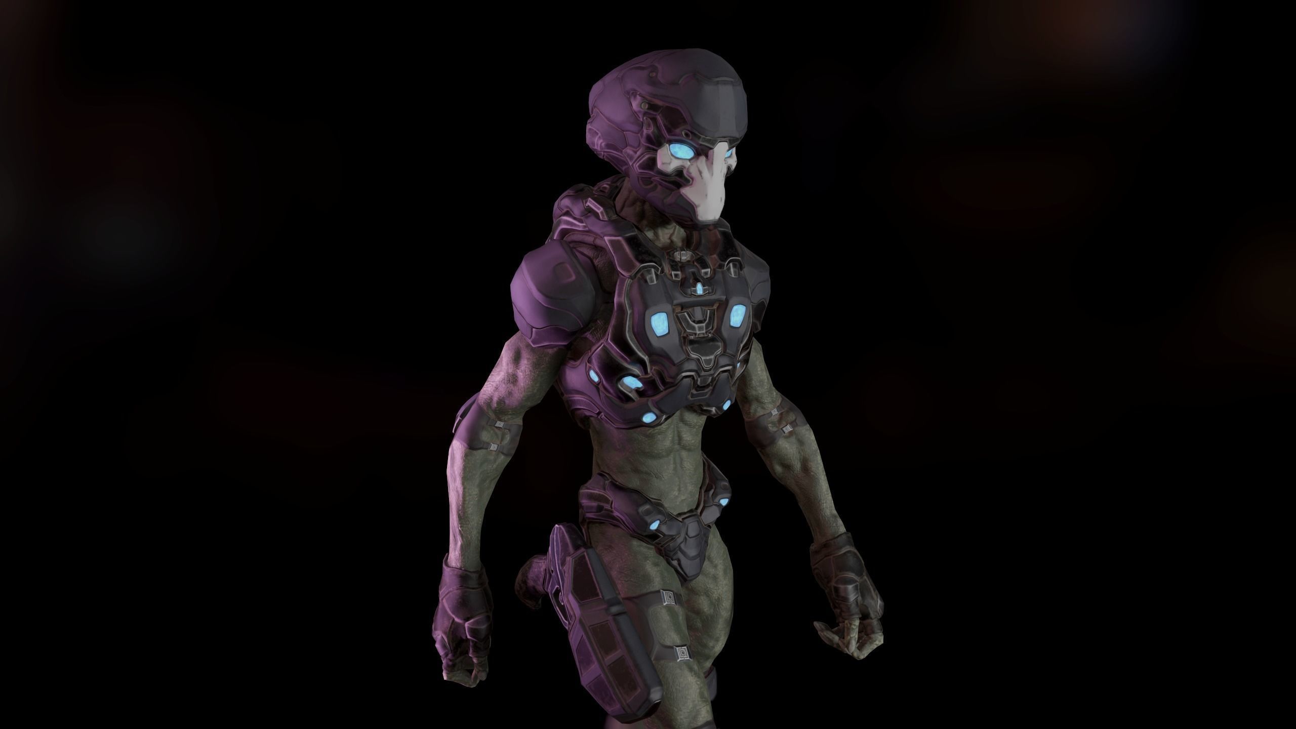 Alien v3 - Animated and Game Ready Low-poly 3D model_18