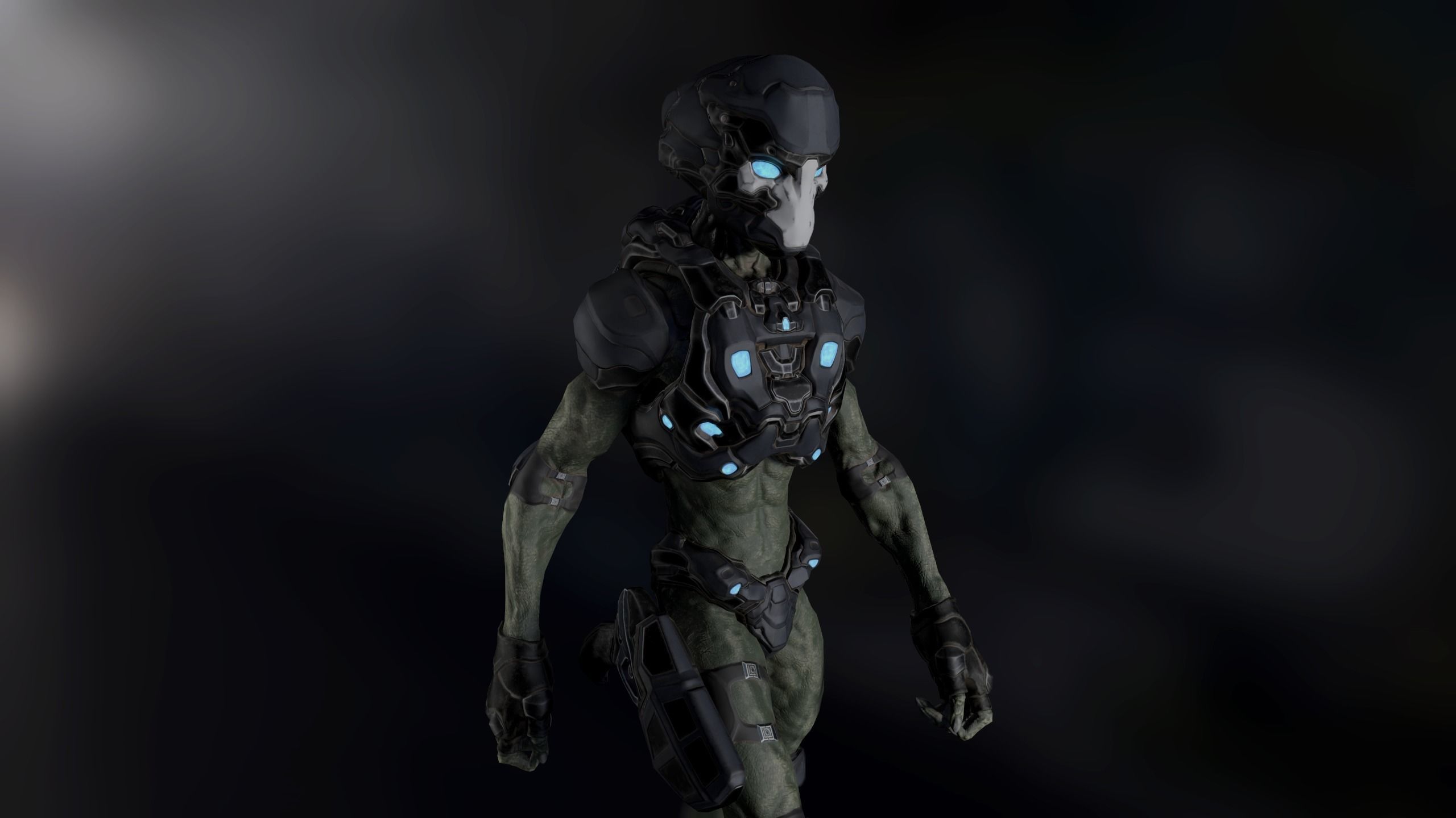 Alien v3 - Animated and Game Ready Low-poly 3D model_19
