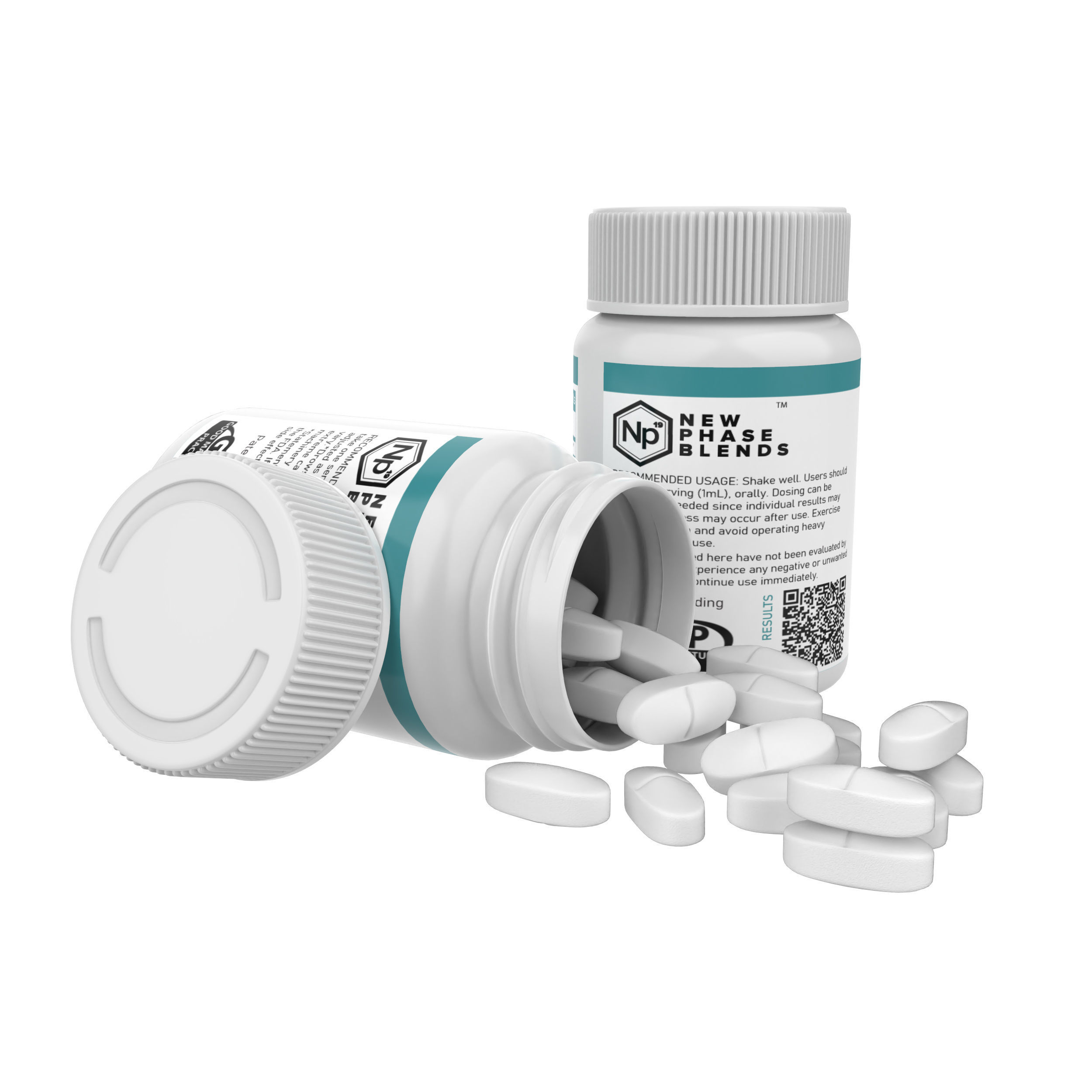 Pill and bottle Low-poly 3D model_1