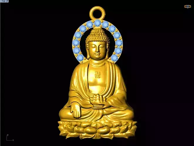 Amitabha Buddha Pendant - Adida Buddha pendant - Buddha pendant 3D print model