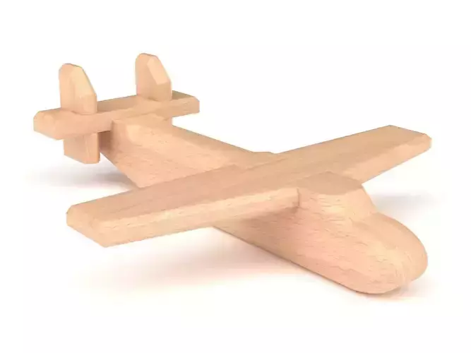 Wooden toy floatplane 03