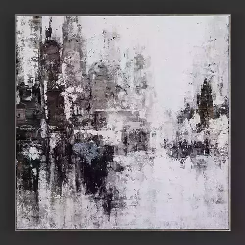 Pictures100 abstract painting of city Low-poly 3D model