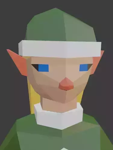 Santas Helper - Female Elf Low-poly 3D model