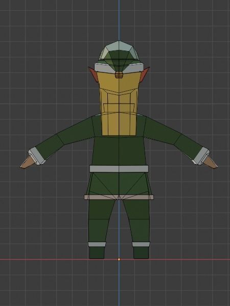 Santas Helper - Female Elf Low-poly 3D model_9