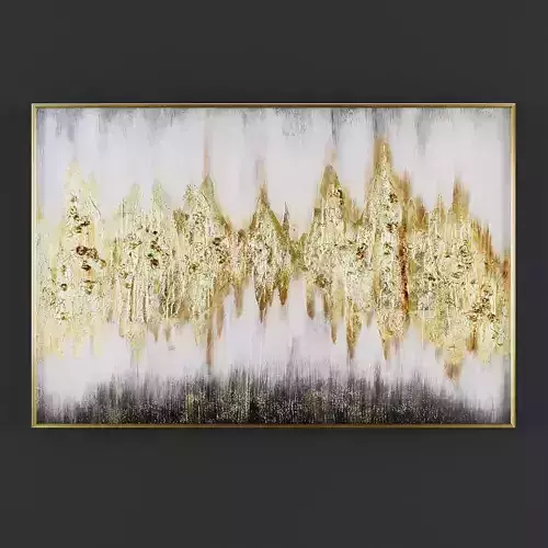 Pictures105 abstract painting in gold Low-poly 3D model