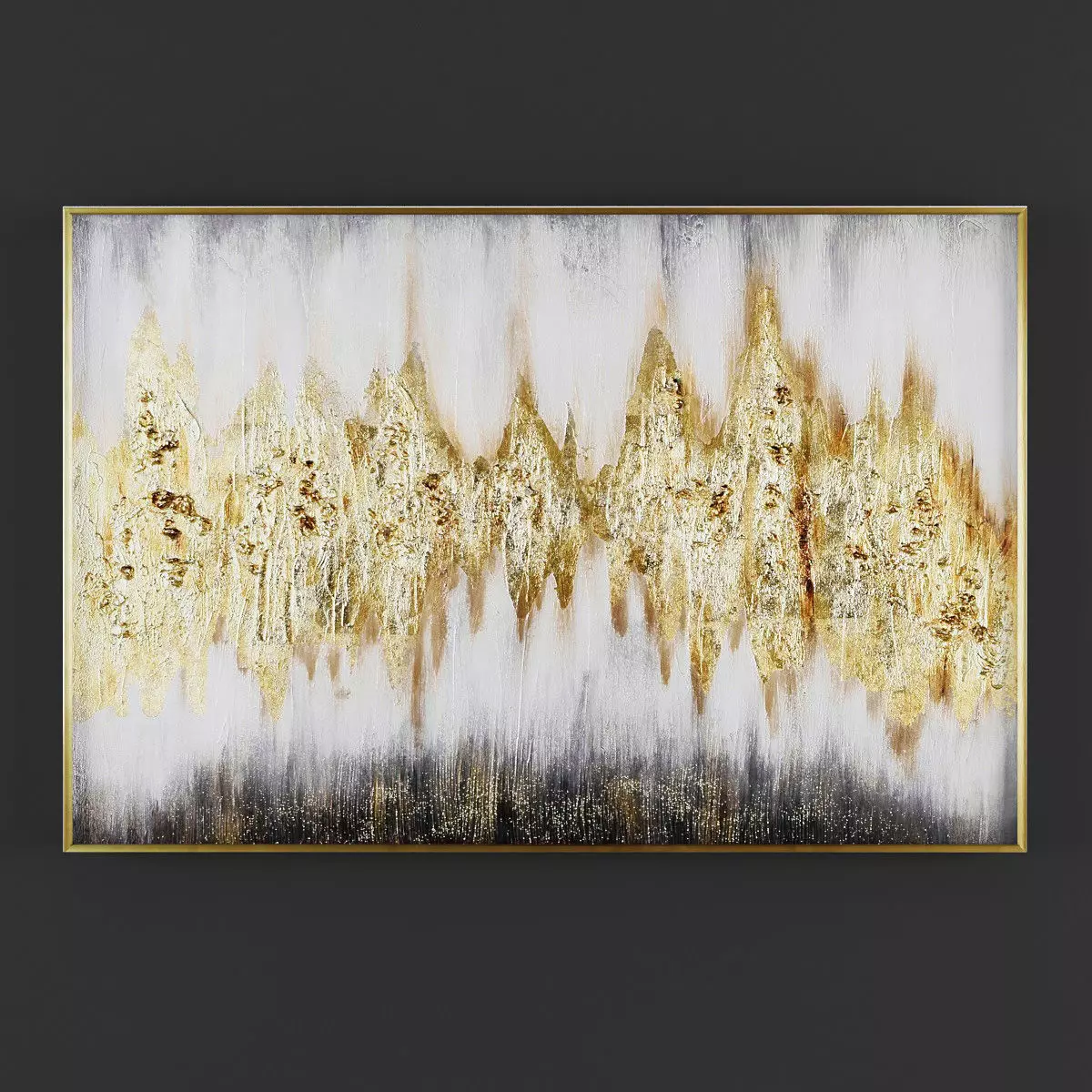 Pictures105 abstract painting in gold Low-poly 3D model_0