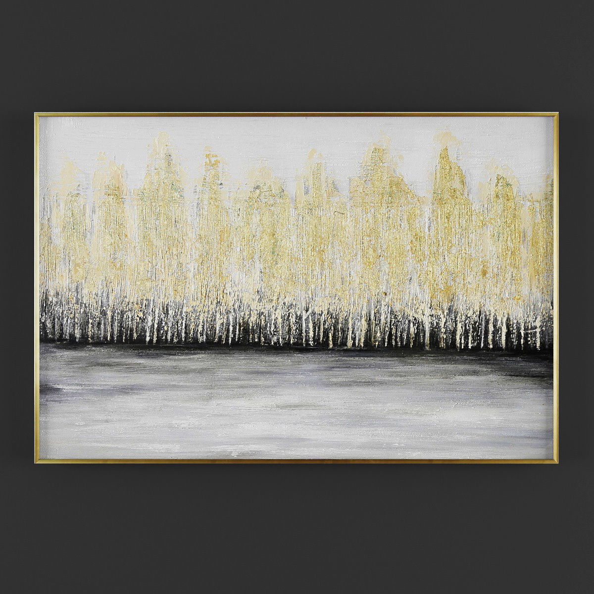 Pictures105 abstract painting in gold Low-poly 3D model_1