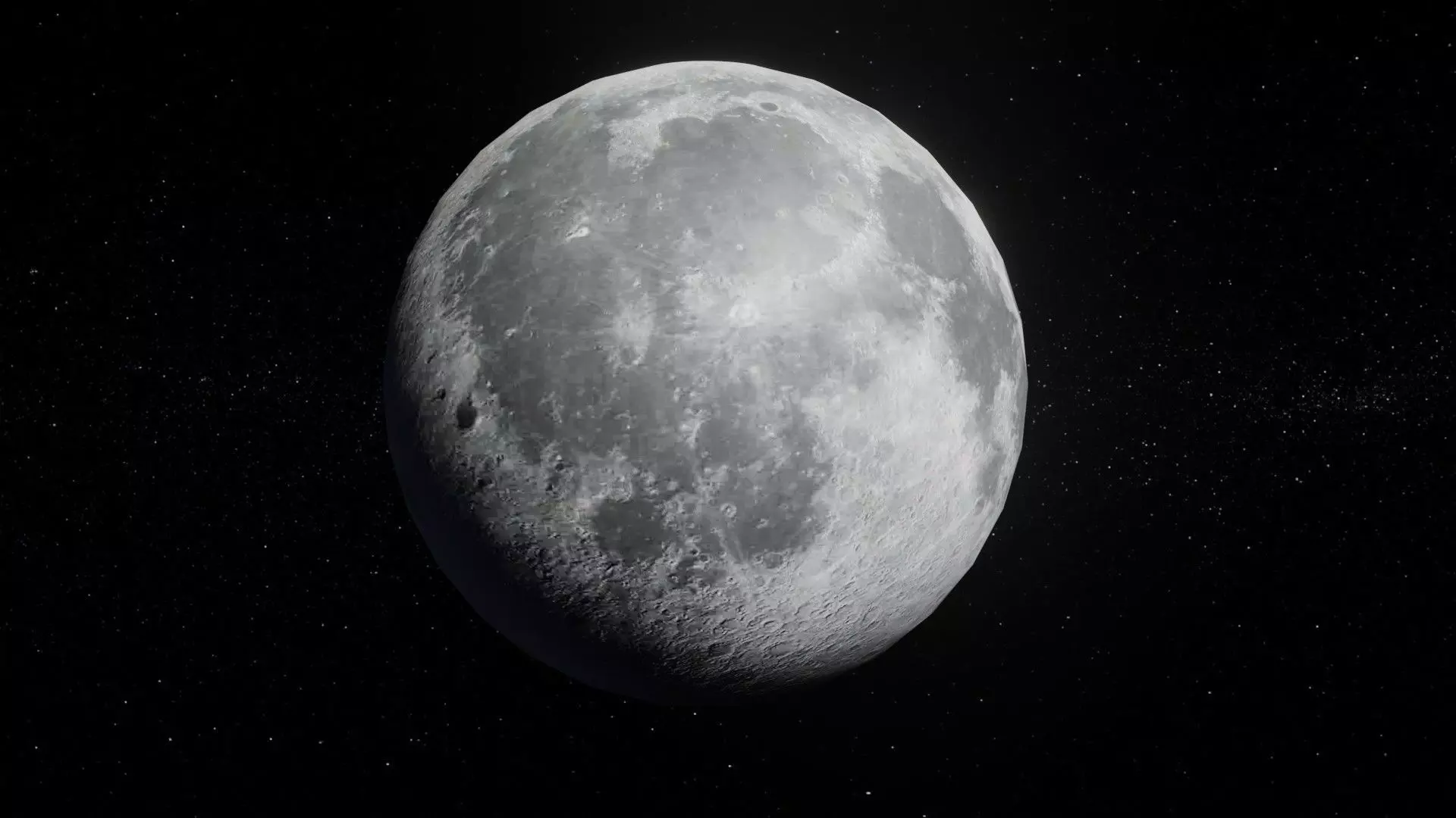 Photorealistic Moon 2k Textures 3D Model Low-poly 3D model