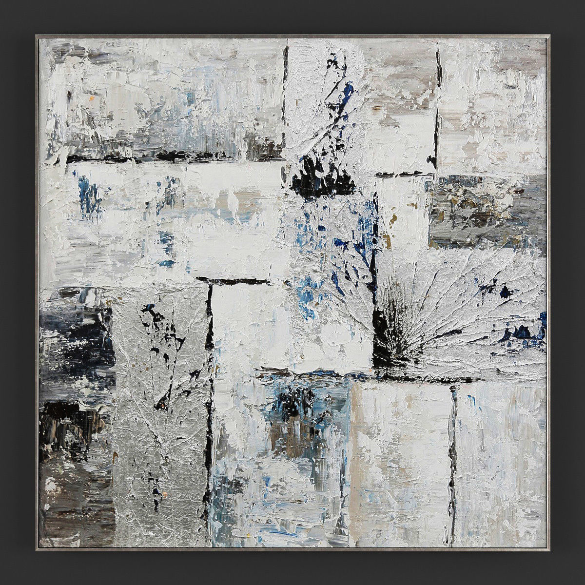 Pictures108 abstract painting with gold and squares Low-poly 3D model_1