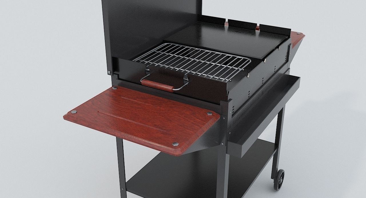 Barbecue bbq grill Low-poly 3D model_2