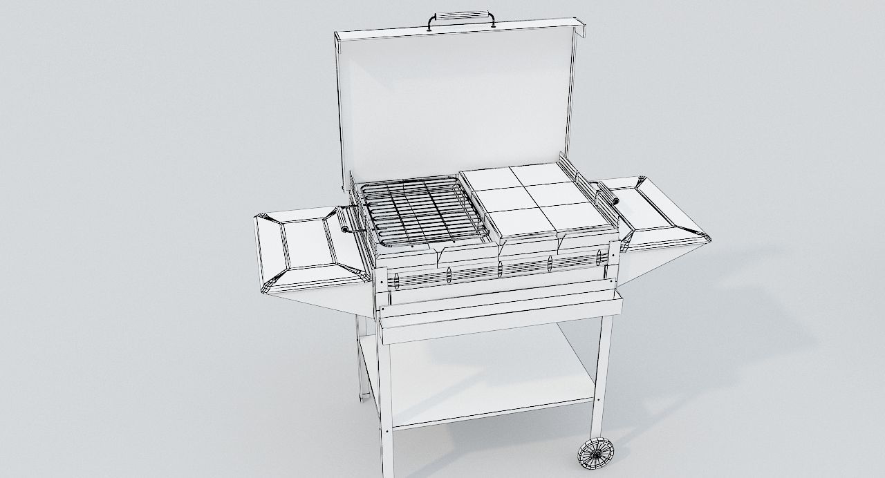 Barbecue bbq grill Low-poly 3D model_4