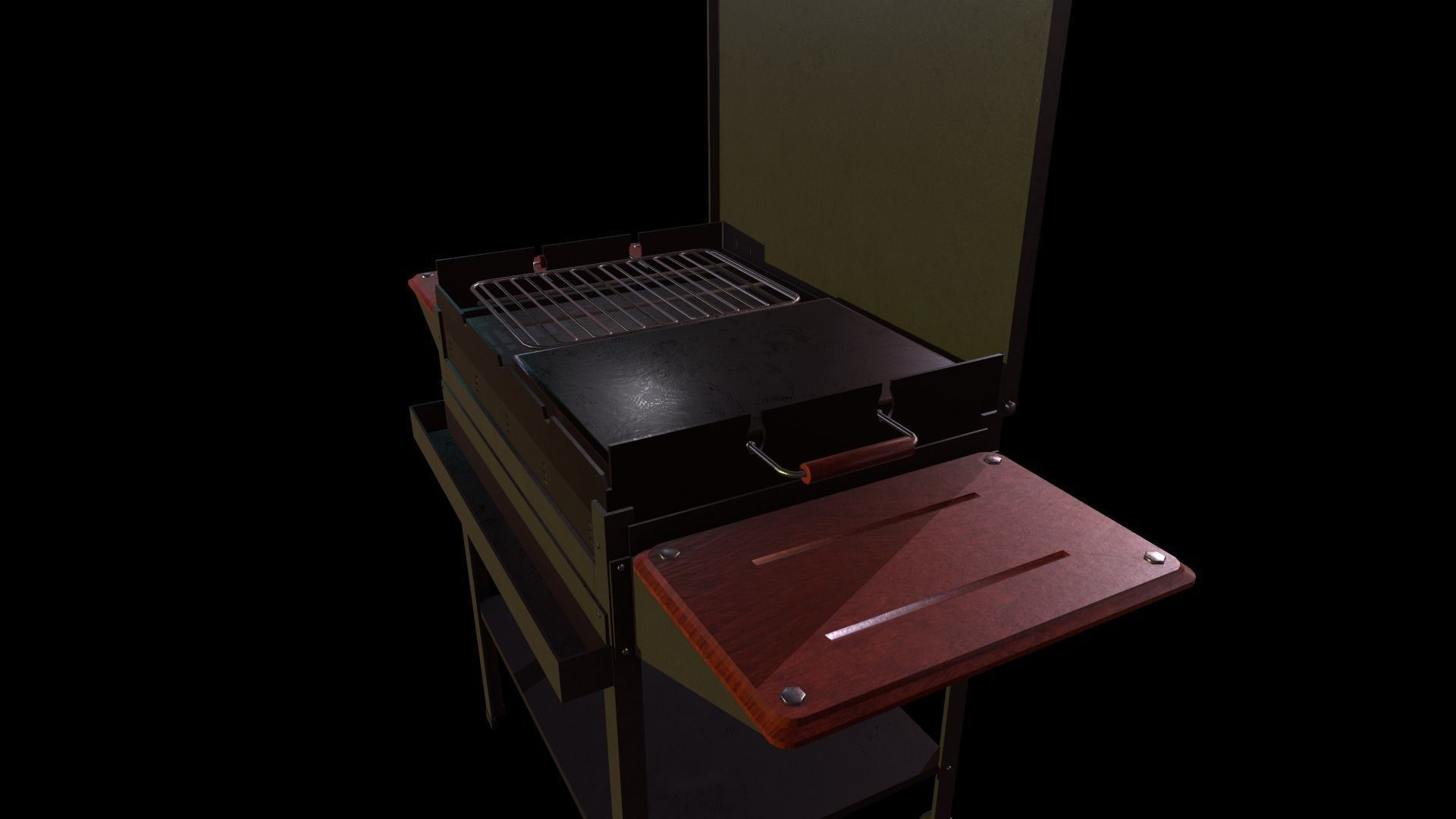 Barbecue bbq grill Low-poly 3D model_5