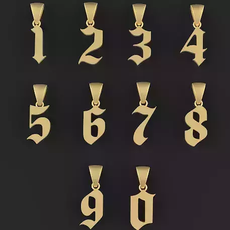number pendant necklace 3D print model