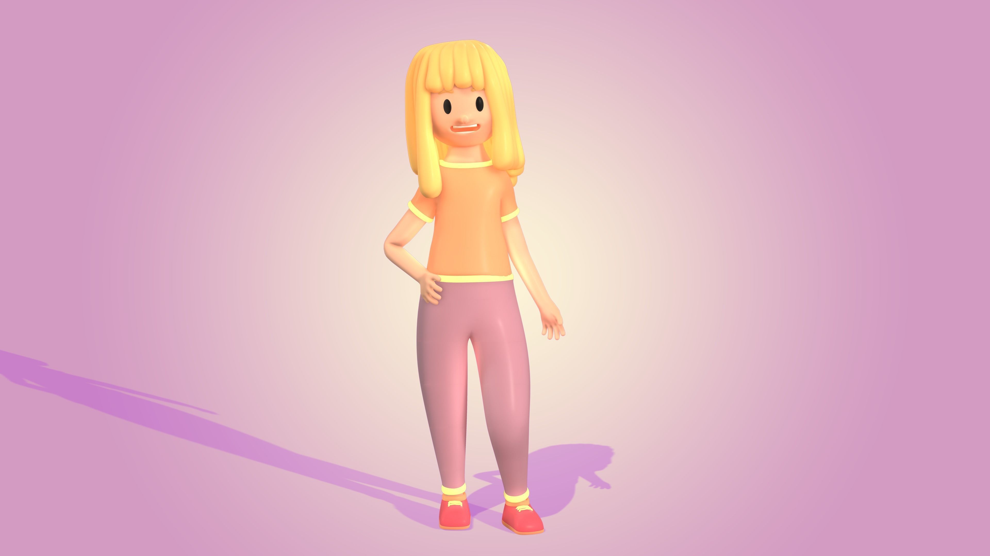 3D Illustration Characters Low-poly 3D model_3